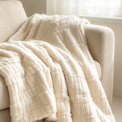 Coperta reversibile moderna con motivo a griglia a blocchi, accogliente e confortevole. - image 13
