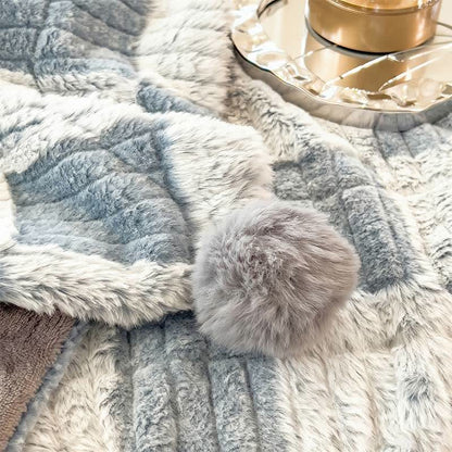 Coperta reversibile moderna con motivo a griglia a blocchi, accogliente e confortevole. - image 33