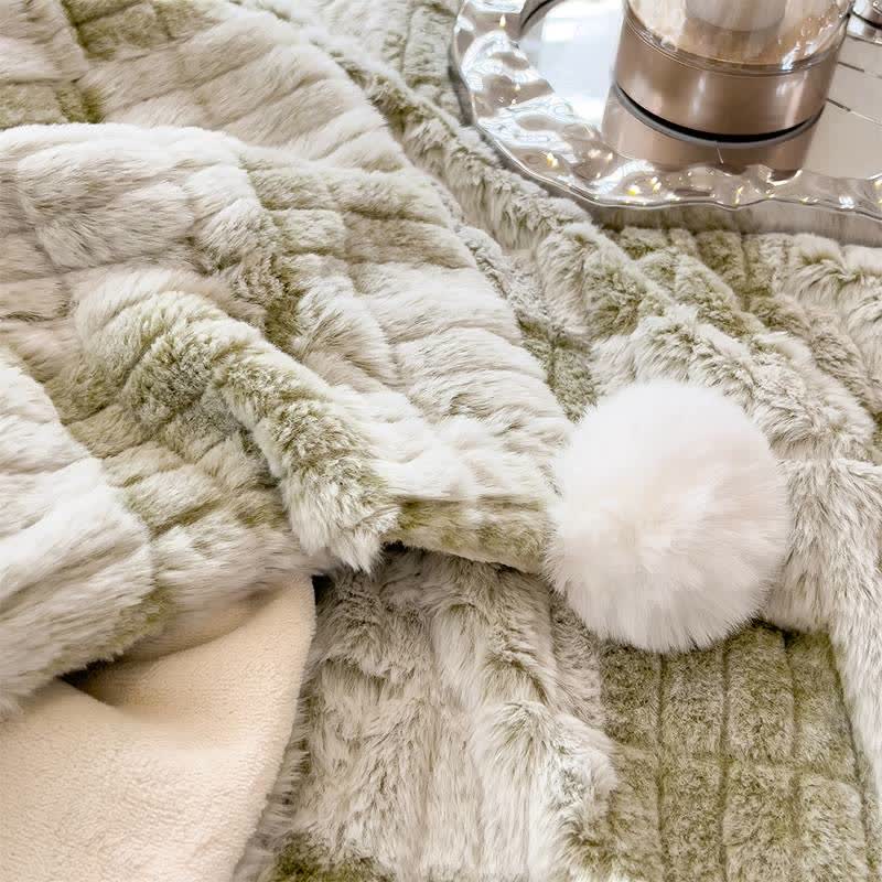 Coperta reversibile moderna con motivo a griglia a blocchi, accogliente e confortevole. - image 41
