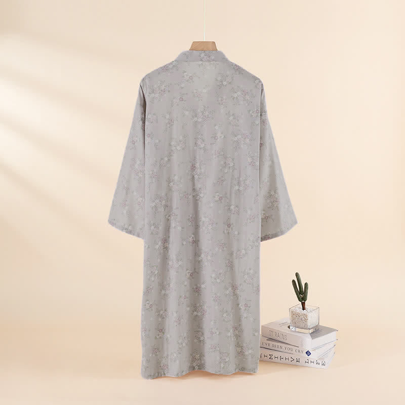 Camicia da notte in garza di cotone a fantasia floreale, ideale per stare in casa. - image 6