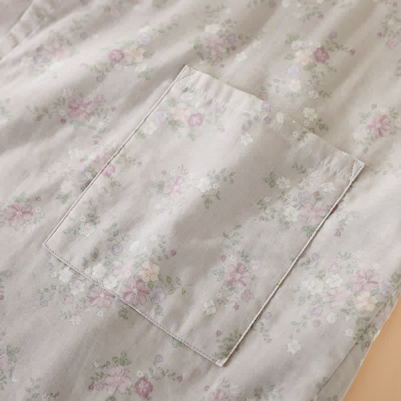 Camicia da notte in garza di cotone a fantasia floreale, ideale per stare in casa. - image 10