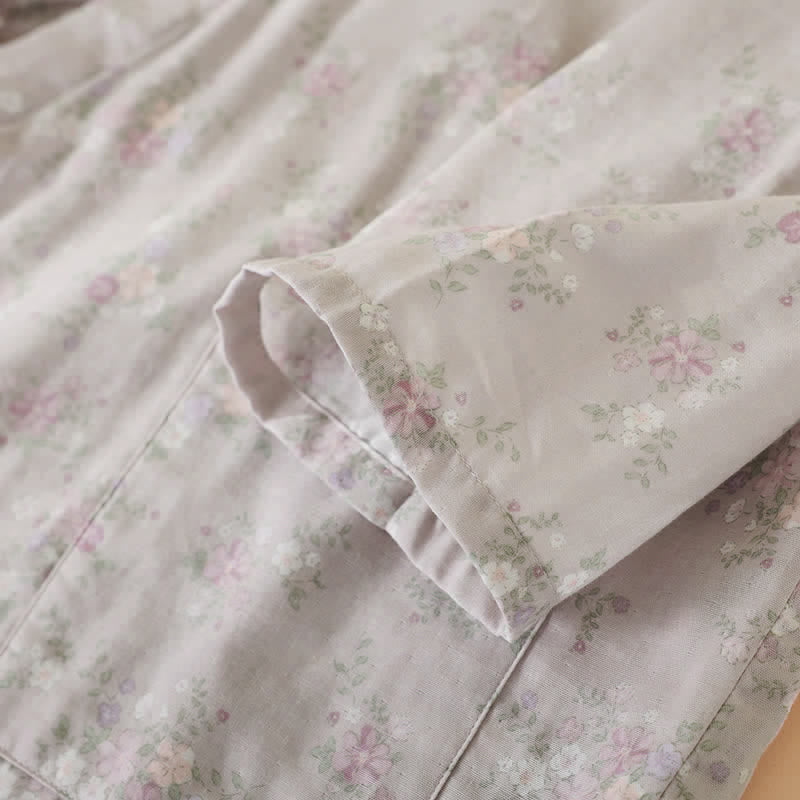 Camicia da notte in garza di cotone a fantasia floreale, ideale per stare in casa. - image 9