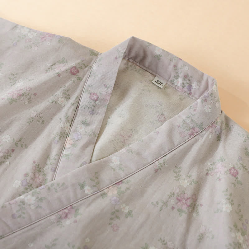 Camicia da notte in garza di cotone a fantasia floreale, ideale per stare in casa. - image 7