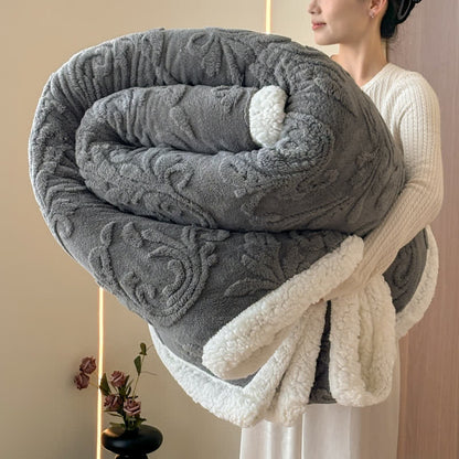 Coperta in morbido sherpa con motivo a rilievo - Grigio scuro - 200cm x 230cm - image 13