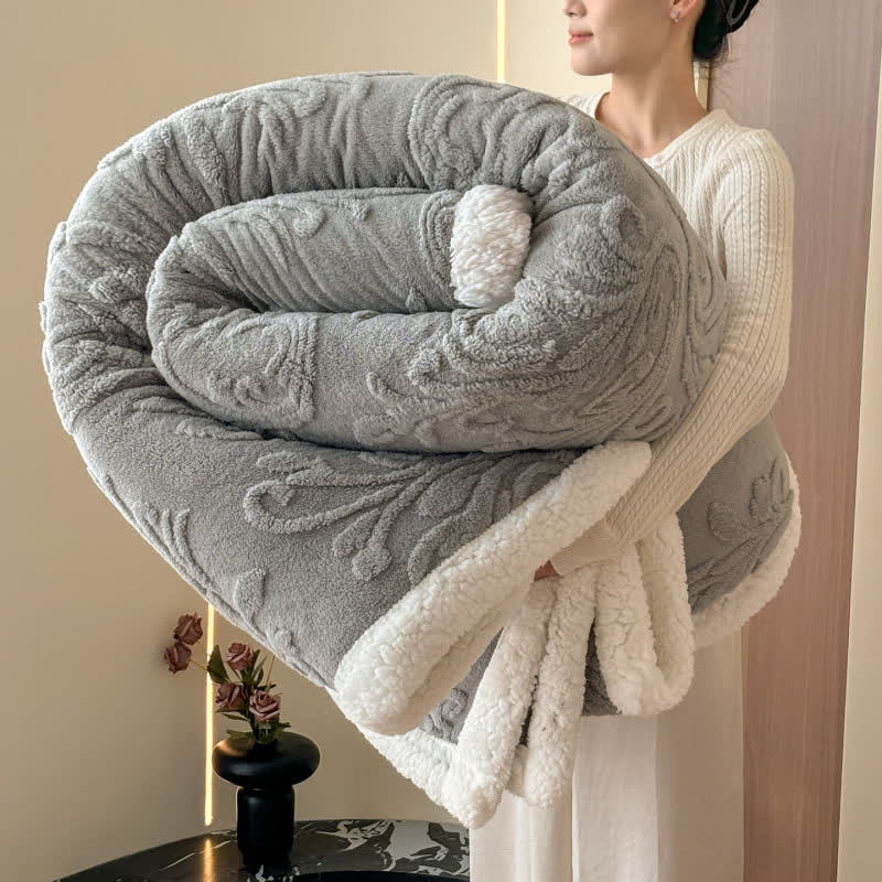 Coperta in morbido sherpa con motivo a rilievo - Grigio - 200cm x 230cm - image 33