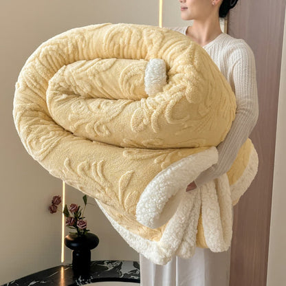 Coperta in morbido sherpa con motivo a rilievo - Giallo - 200cm x 230cm - image 8