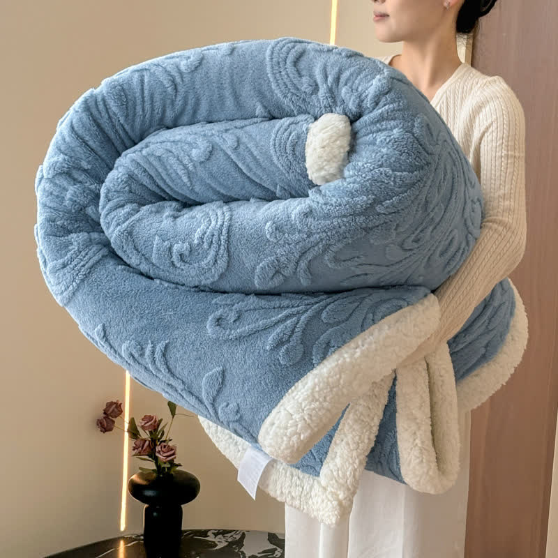 Coperta in morbido sherpa con motivo a rilievo - Blu - 200cm x 230cm - image 18
