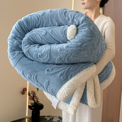 Coperta in morbido sherpa con motivo a rilievo - Blu - 200cm x 230cm - image 18