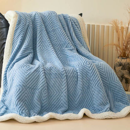 Coperta in sherpa con trama a rombi - image 31