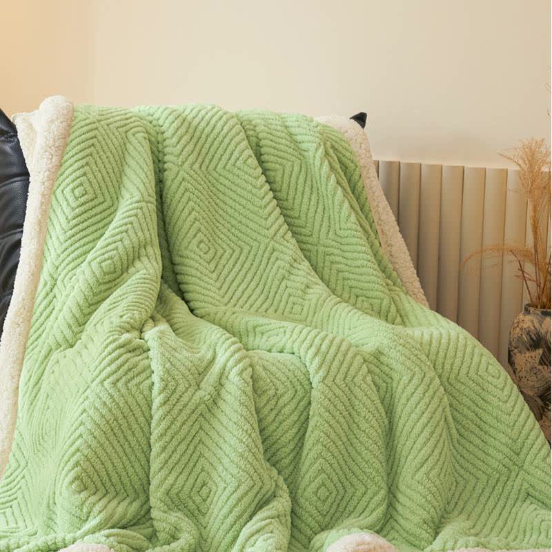 Coperta in sherpa con trama a rombi - image 27