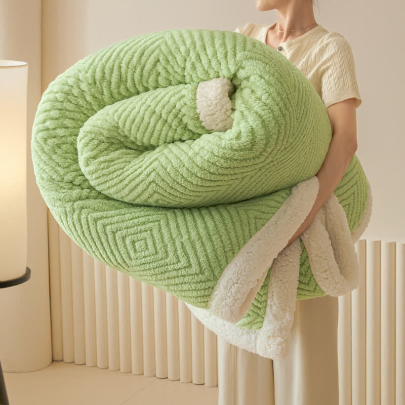 Coperta in sherpa con trama a rombi - Verde - 200cm x 230cm - image 24