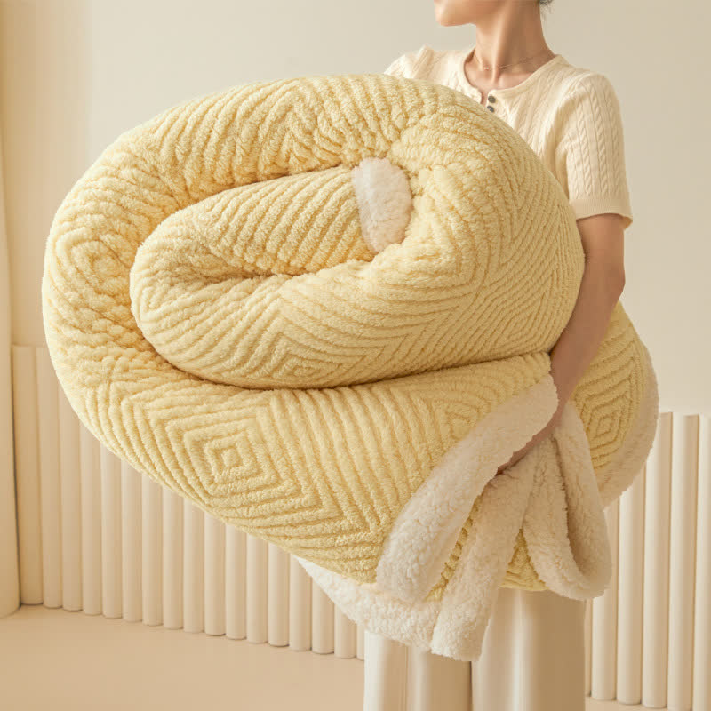 Coperta in sherpa con trama a rombi - Giallo - 200cm x 230cm - image 42