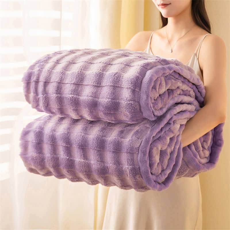Coperta termica spessa con griglia in rilievo - Viola - 200cm x 230cm - image 18