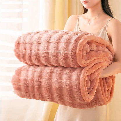 Coperta termica spessa con griglia in rilievo - Arancia - 200cm x 230cm - image 5