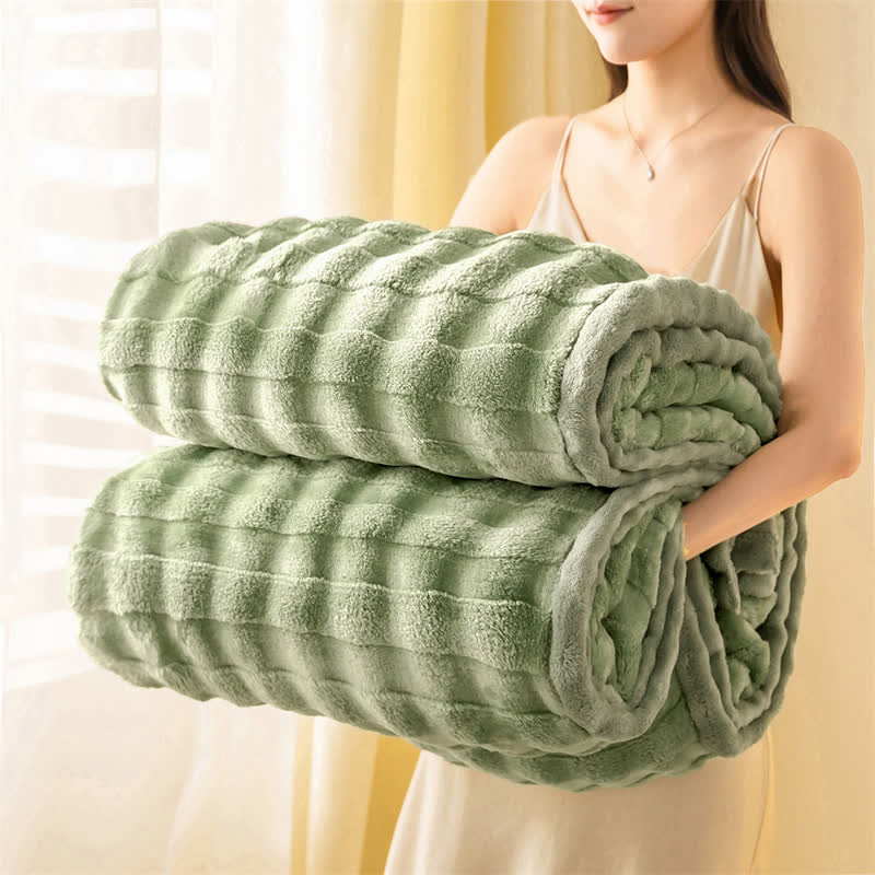 Coperta termica spessa con griglia in rilievo - Verde - 200cm x 230cm - image 12