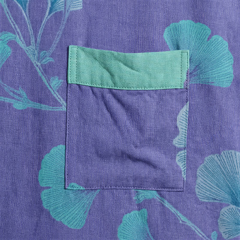 Kimono in cotone con foglie di ginkgo in stile boho - image 4