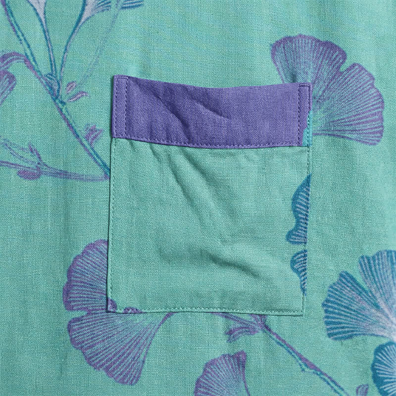 Kimono in cotone con foglie di ginkgo in stile boho - image 9