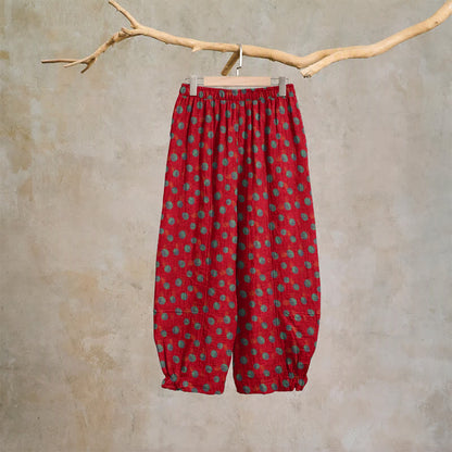 Pantaloni harem in cotone a pois - image 1