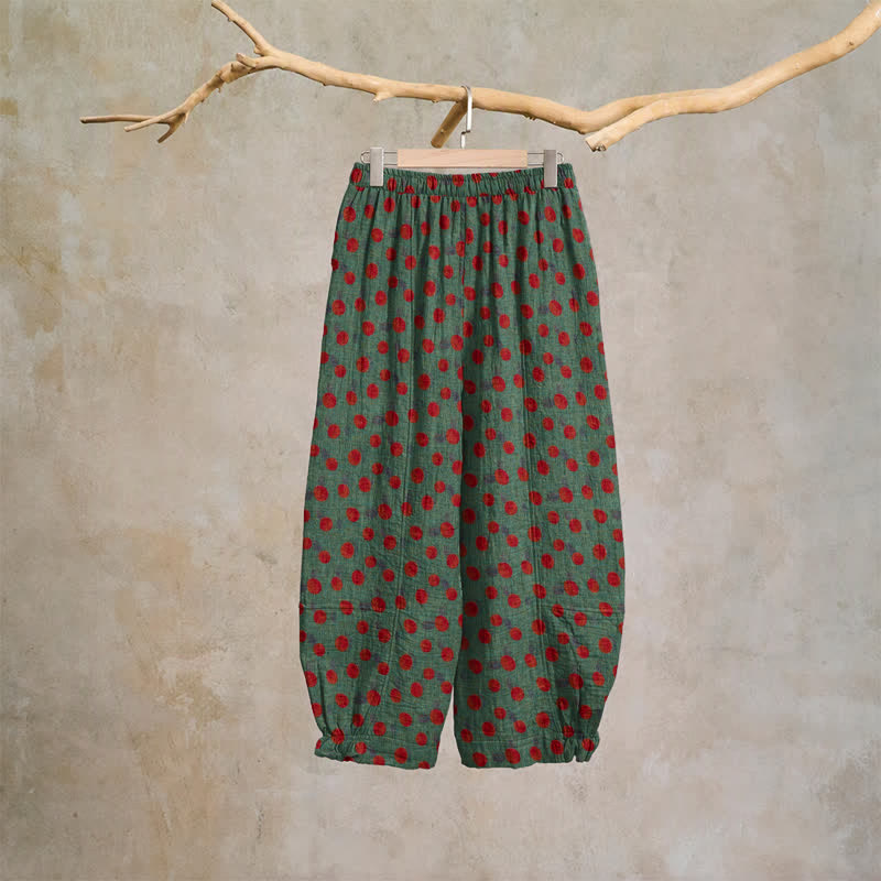 Pantaloni harem in cotone a pois - image 7