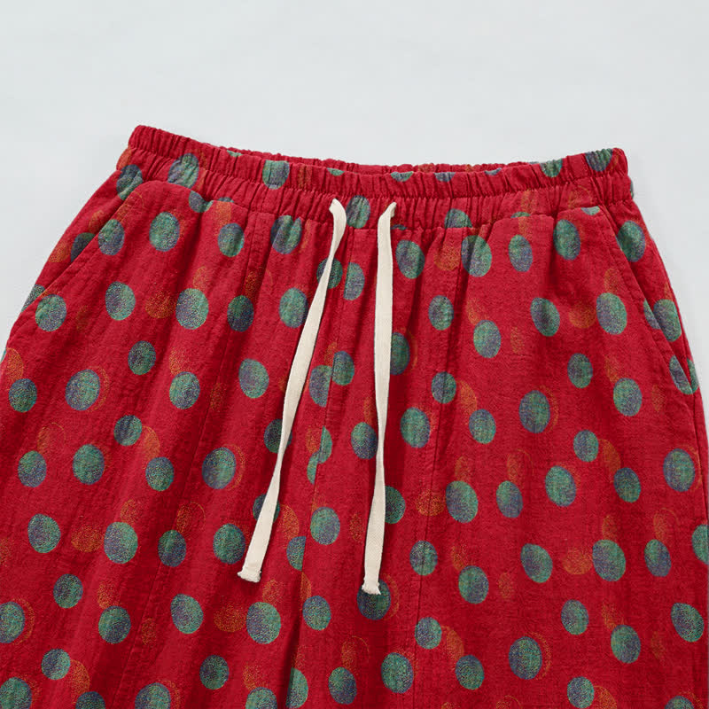 Pantaloni harem in cotone a pois - image 2