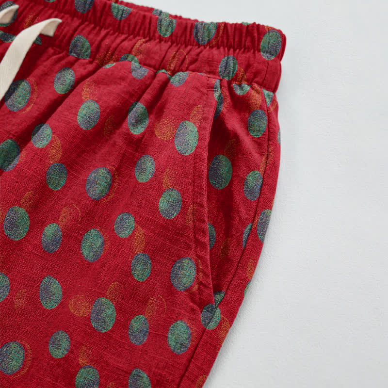 Pantaloni harem in cotone a pois - image 3