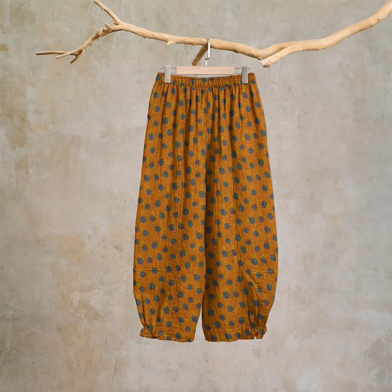 Pantaloni harem in cotone a pois - image 19