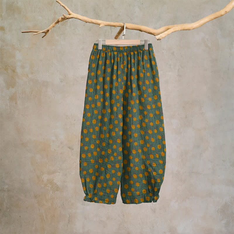 Pantaloni harem in cotone a pois - image 13