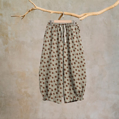 Pantaloni harem in cotone a pois - Beige - XL - image 30
