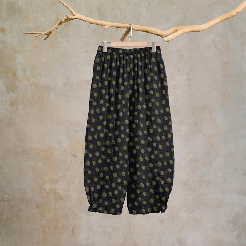 Pantaloni harem in cotone a pois - image 37
