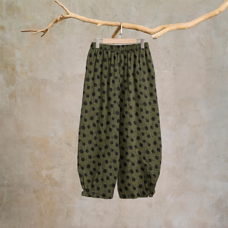 Pantaloni harem in cotone a pois - image 43
