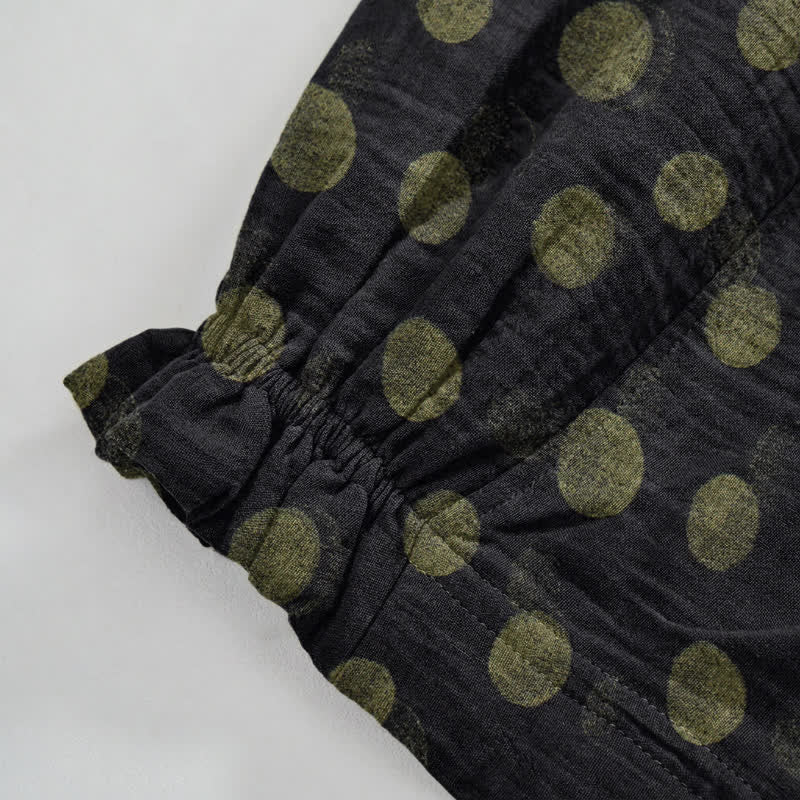 Pantaloni harem in cotone a pois - image 40