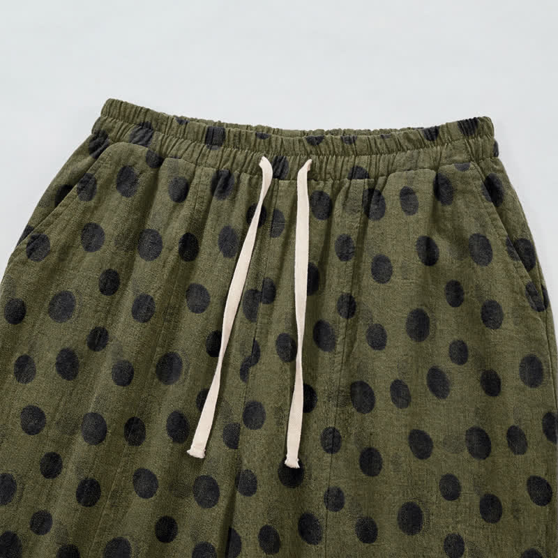 Pantaloni harem in cotone a pois - image 44