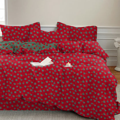 Set di biancheria da letto con copripiumino reversibile in cotone a pois - image 1