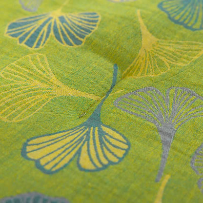 Trapunta in garza di cotone con foglie di ginkgo verdi - image 12