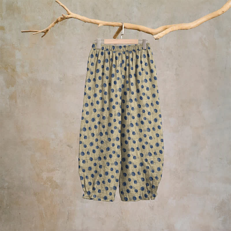 Pantaloni harem in cotone a pois - image 55