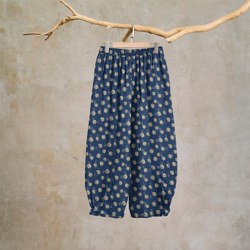 Pantaloni harem in cotone a pois - image 49
