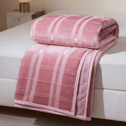 Morbida coperta in pile a righe e quadri - Rosso - Coperta - 79" x 91" - image 0