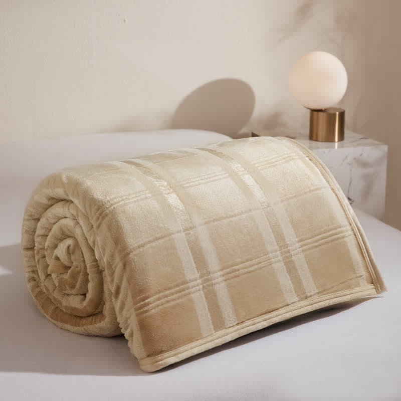 Morbida coperta in pile a righe e quadri - image 18