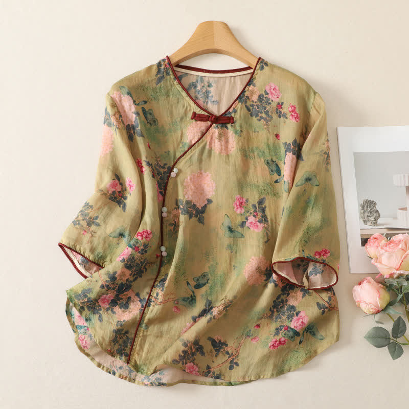 Top lounge vintage con bottoni a forma di rana botanica - image 0
