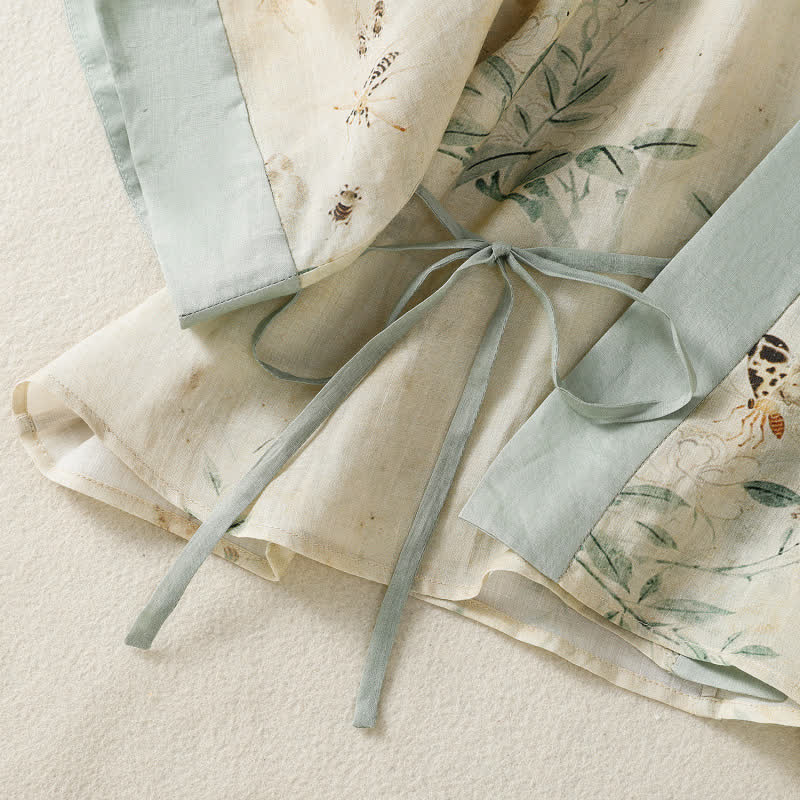 Kimono da casa con cintura in vita e stampa floreale. - image 5