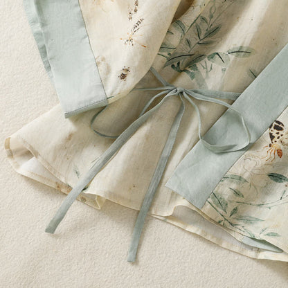 Kimono da casa con cintura in vita e stampa floreale. - image 5
