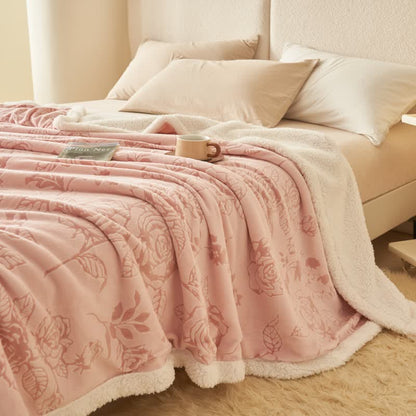 Coperta accogliente e romantica con rose rosa - image 2
