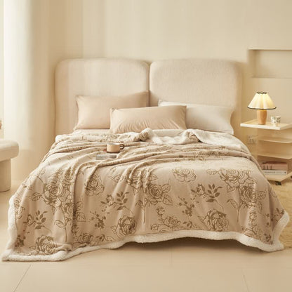 Coperta accogliente e romantica con rose rosa - image 14