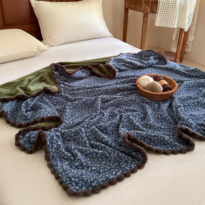 Coperta decorativa con motivo floreale in stile rustico - image 5