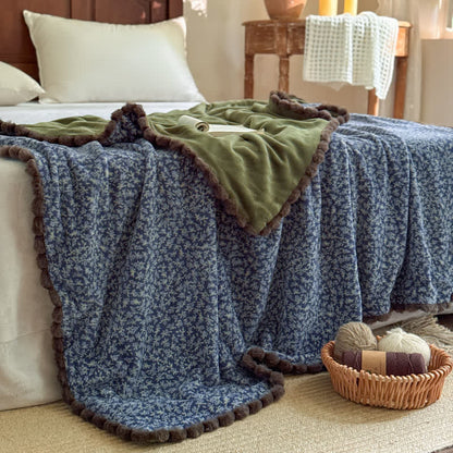 Coperta decorativa con motivo floreale in stile rustico - image 3