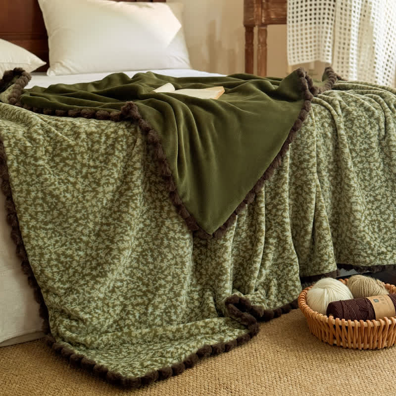 Coperta decorativa con motivo floreale in stile rustico - image 12