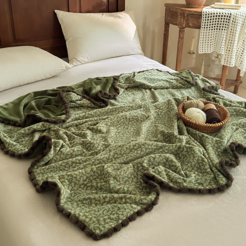 Coperta decorativa con motivo floreale in stile rustico - image 14