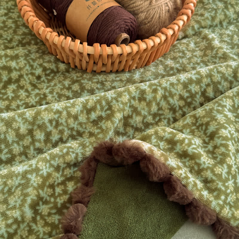 Coperta decorativa con motivo floreale in stile rustico - image 16