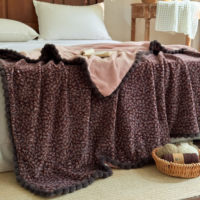 Coperta decorativa con motivo floreale in stile rustico - image 20