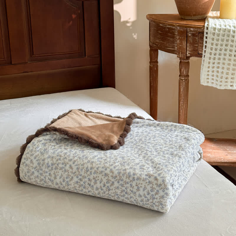 Coperta decorativa con motivo floreale in stile rustico - image 31